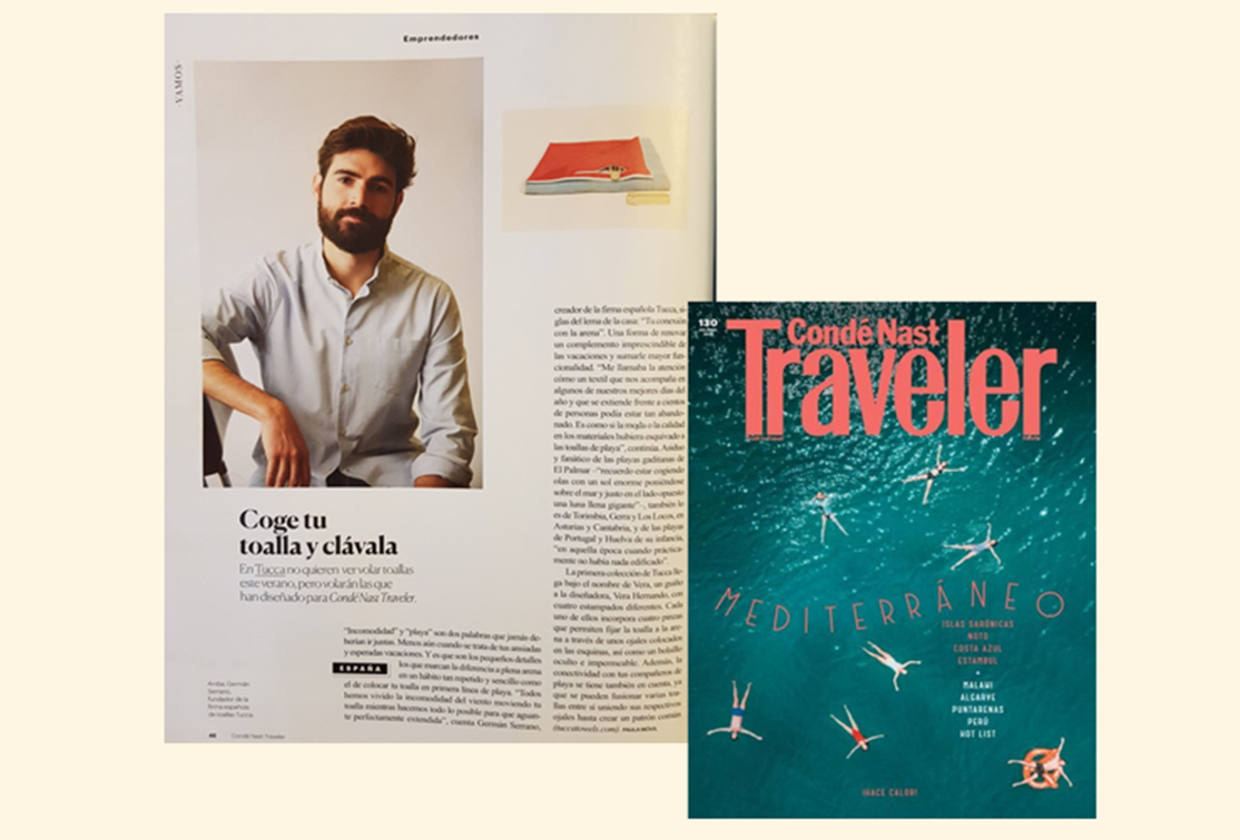 Tucca beach towels selected by Condè Nast Traveler as the brand on the year