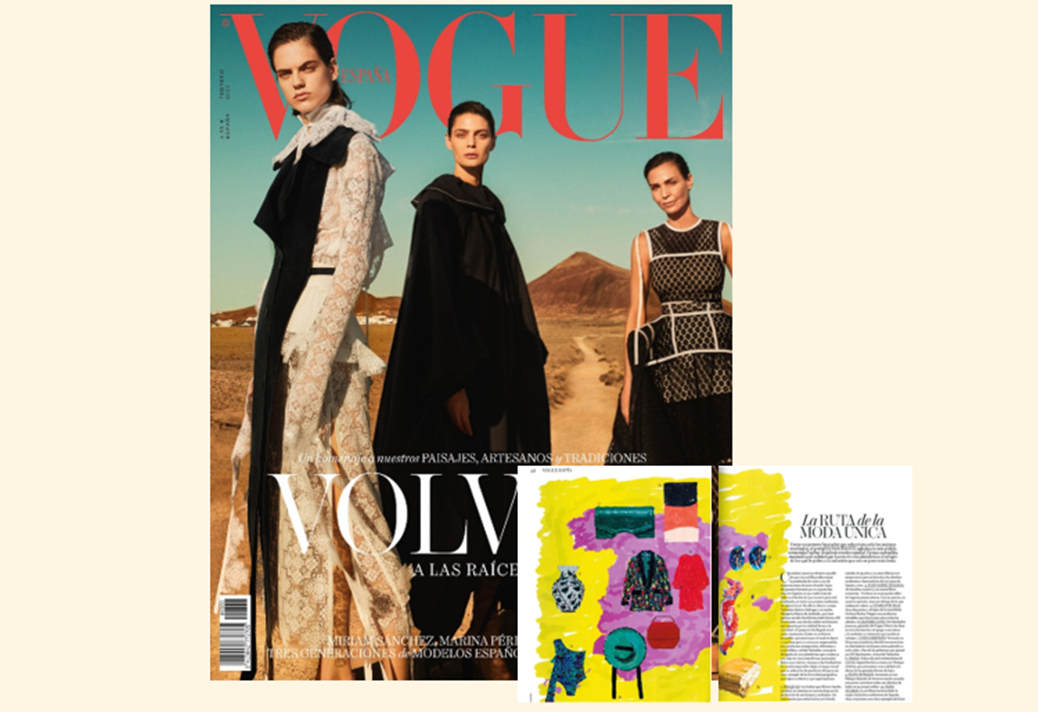 Vogue magazin showing tucca beach towel origin.