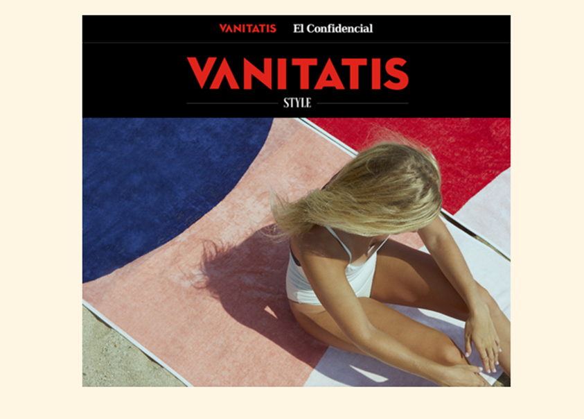 Tuccas connected creating an oversized beach towels surface with style. Vanitatis magazine.